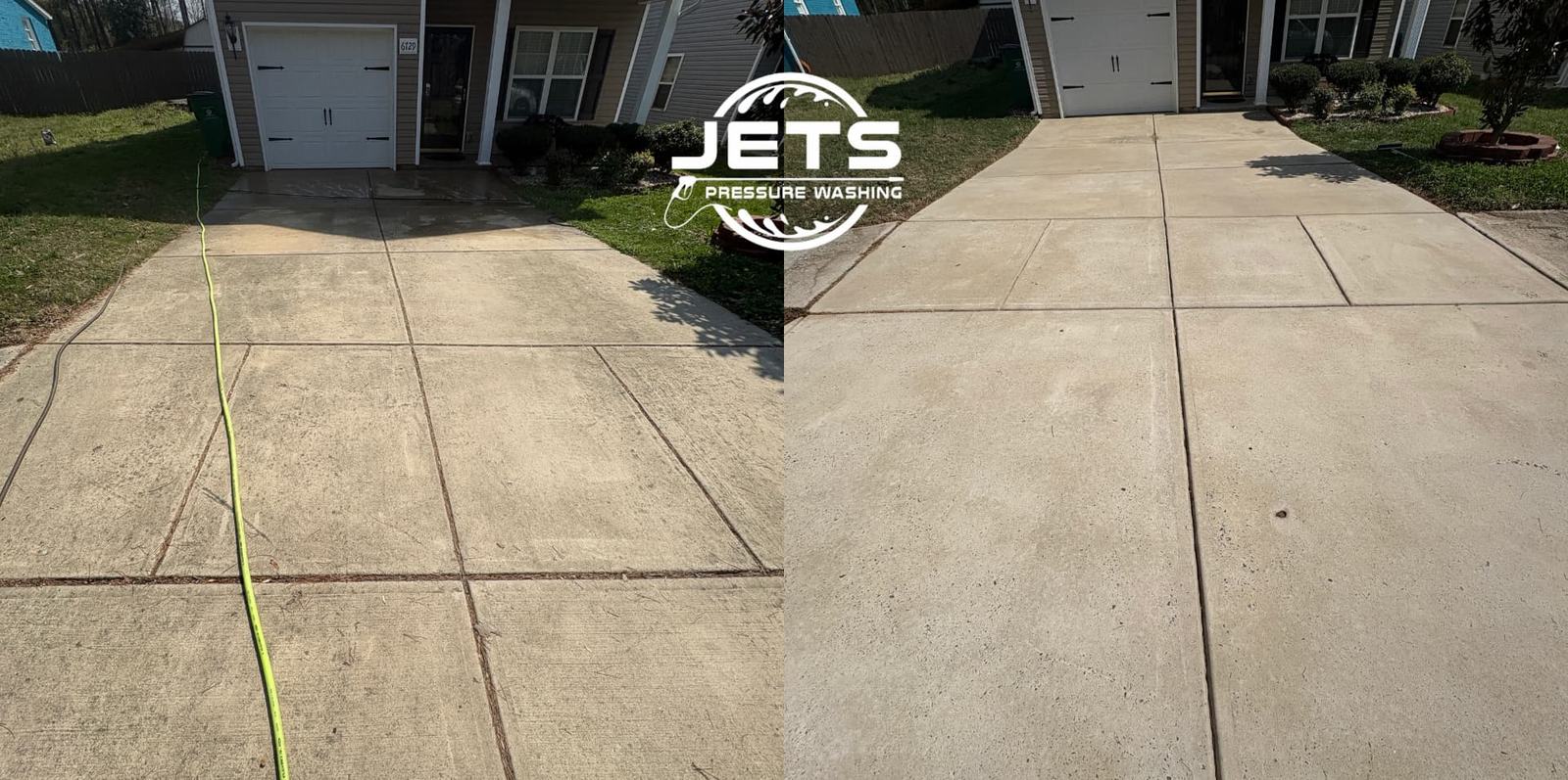 Residential driveway concrete cleaning results